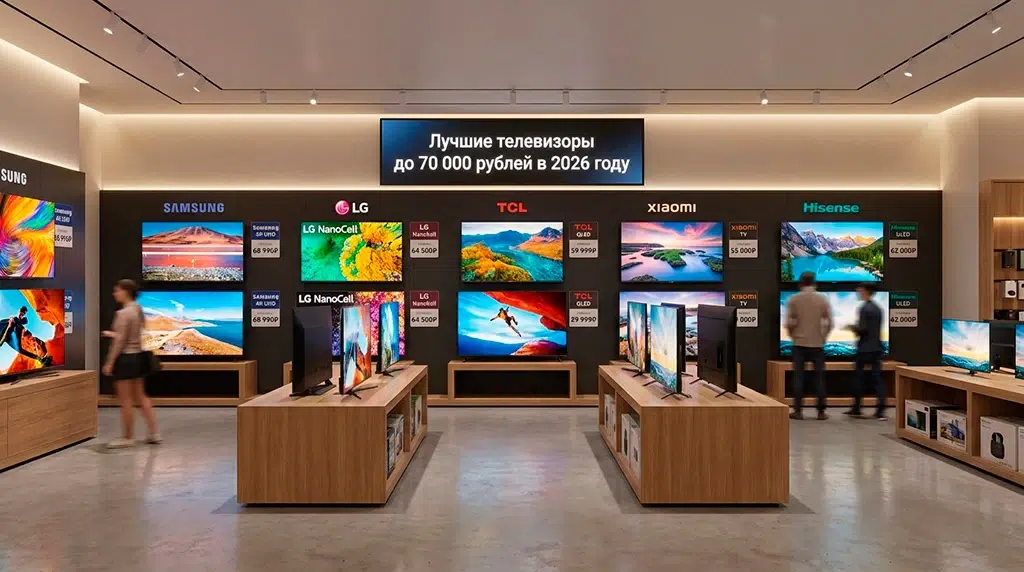 Лучшие телевизоры до 70 000 рублей в 2026 году