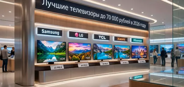 Лучшие телевизоры до 70 000 рублей в 2026 году