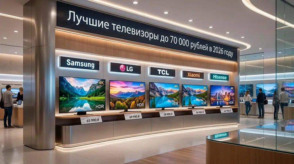 Лучшие телевизоры до 70 000 рублей в 2026 году
